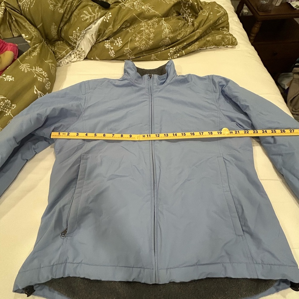 Lands’ End Fleece Lined Jacket Blue Women’s Medium Zip Front Coat - Picture 10 of 10